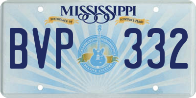 MS license plate BVP332