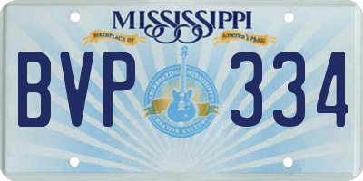 MS license plate BVP334
