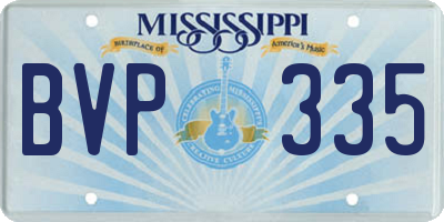 MS license plate BVP335
