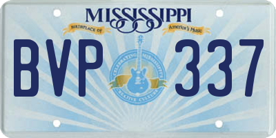 MS license plate BVP337