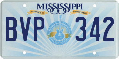 MS license plate BVP342