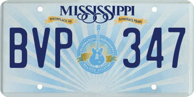 MS license plate BVP347