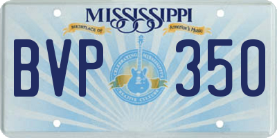 MS license plate BVP350