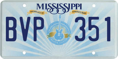 MS license plate BVP351