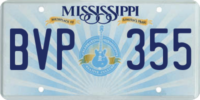 MS license plate BVP355