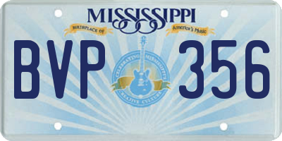 MS license plate BVP356