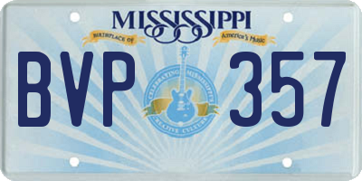 MS license plate BVP357