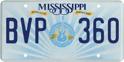 MS license plate BVP360