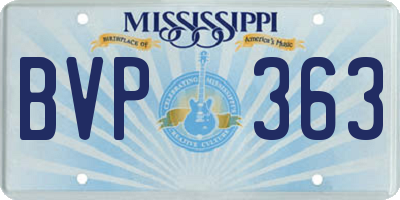 MS license plate BVP363