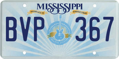 MS license plate BVP367
