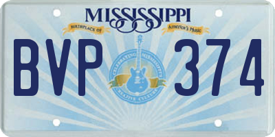 MS license plate BVP374