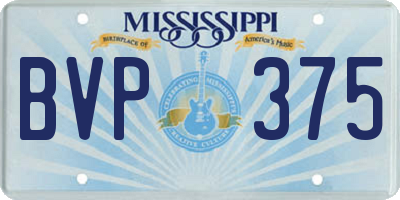 MS license plate BVP375