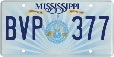 MS license plate BVP377