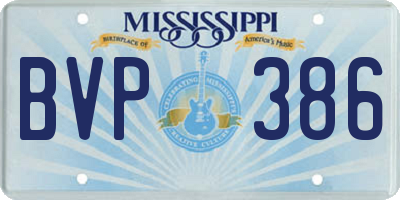 MS license plate BVP386