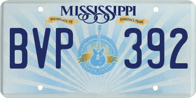 MS license plate BVP392
