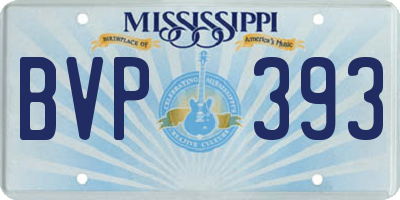 MS license plate BVP393