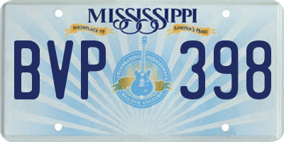 MS license plate BVP398