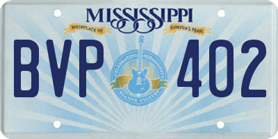 MS license plate BVP402