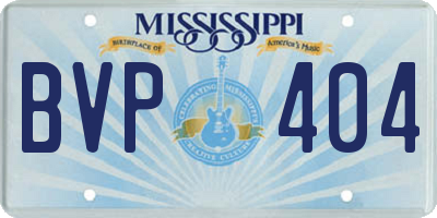 MS license plate BVP404