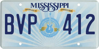 MS license plate BVP412
