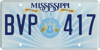 MS license plate BVP417