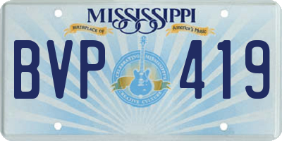 MS license plate BVP419