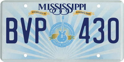 MS license plate BVP430