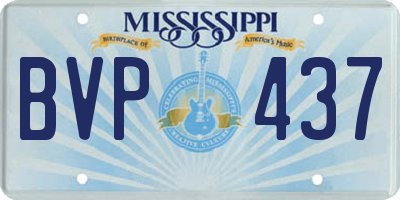 MS license plate BVP437