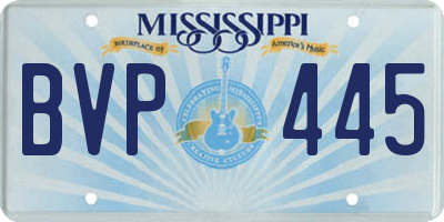 MS license plate BVP445