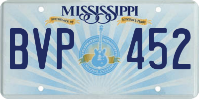 MS license plate BVP452