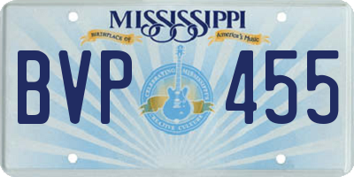MS license plate BVP455
