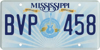 MS license plate BVP458