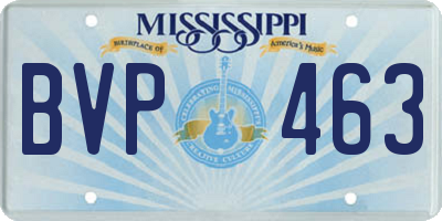 MS license plate BVP463