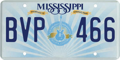 MS license plate BVP466