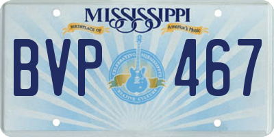 MS license plate BVP467