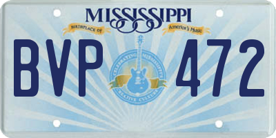MS license plate BVP472