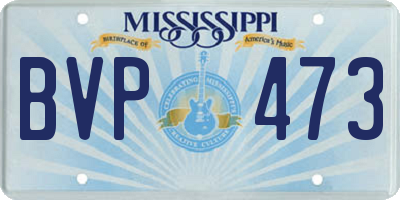 MS license plate BVP473
