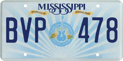 MS license plate BVP478