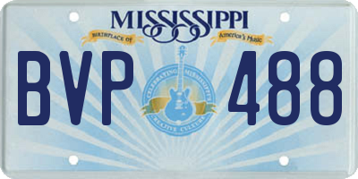 MS license plate BVP488