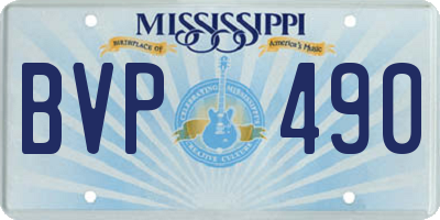 MS license plate BVP490
