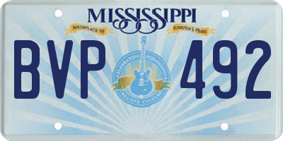 MS license plate BVP492