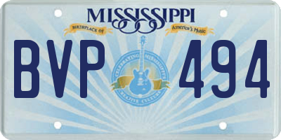 MS license plate BVP494
