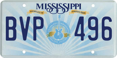 MS license plate BVP496