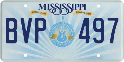 MS license plate BVP497