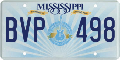 MS license plate BVP498