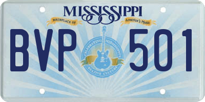 MS license plate BVP501