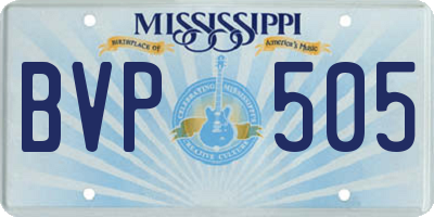 MS license plate BVP505