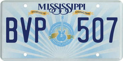 MS license plate BVP507