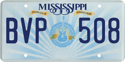 MS license plate BVP508