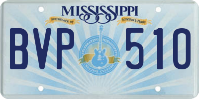 MS license plate BVP510